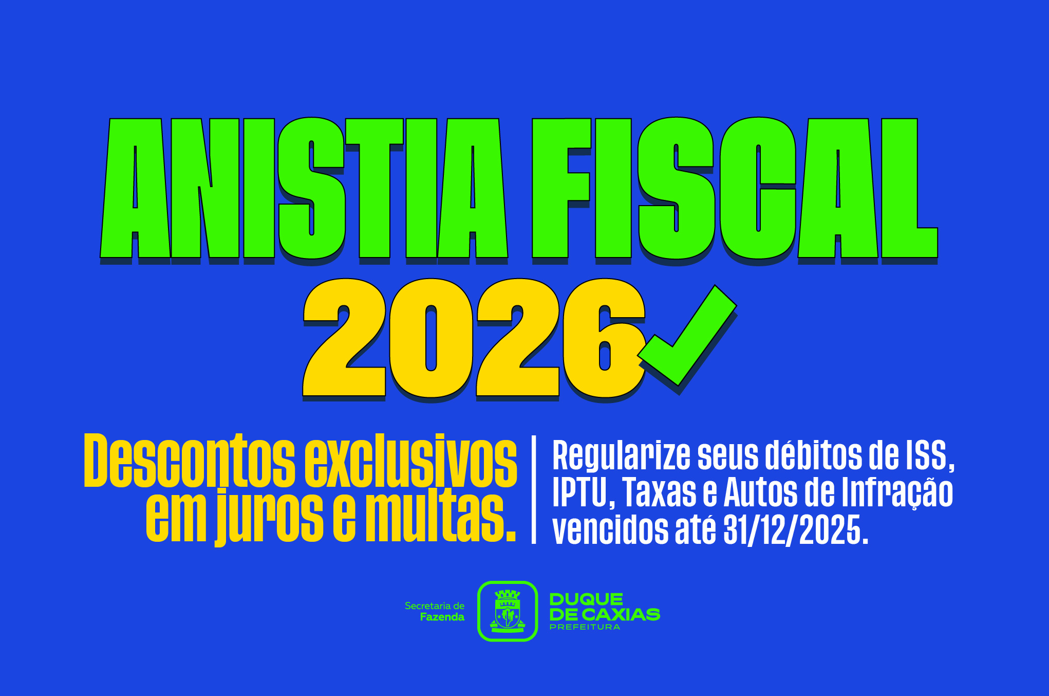 Duque de Caxias inicia Programa de Anistia Fiscal 2026